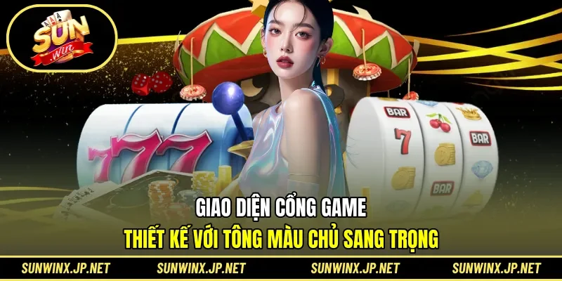Giao diện cổng game thiết kế với tông màu chủ sang trọng